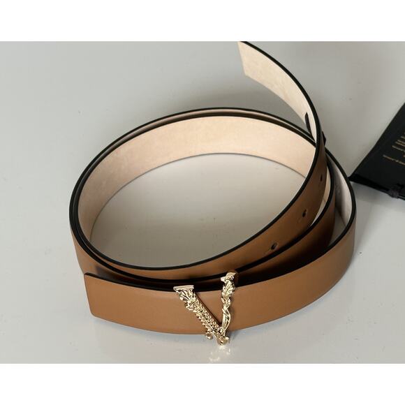 Versace Virtus Nude Calf Leather Belt 70 (28) Italy 1012380 NWT main image 10